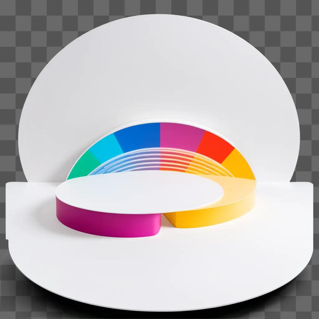 colorful circular platform on a white background