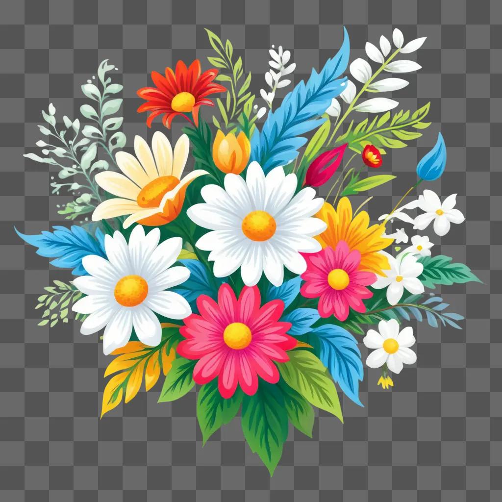 colorful clipart flower bouquet