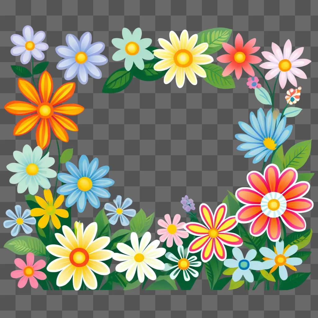 colorful clipart flower frame