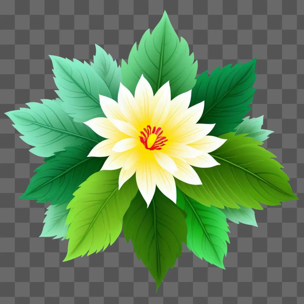 colorful clipart flower on a green background