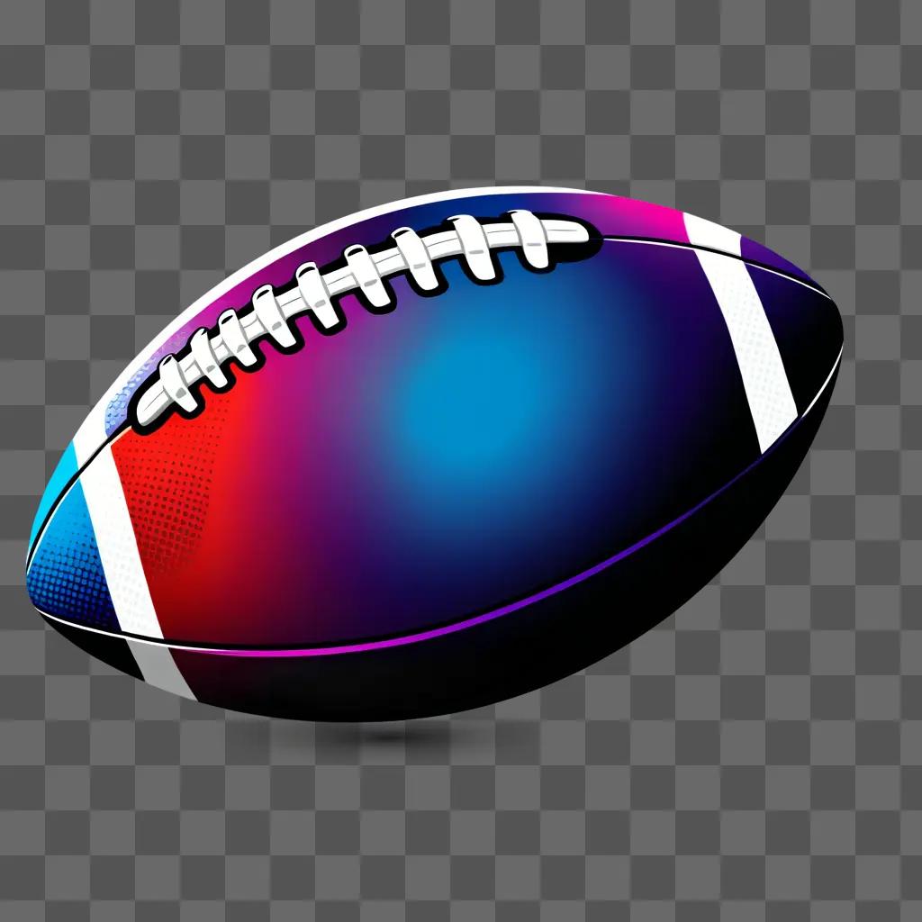 colorful clipart football with white and red stripes