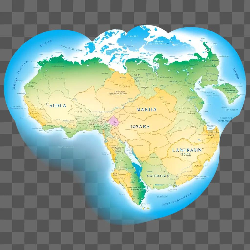 世界地図のカラフルなクリップアート