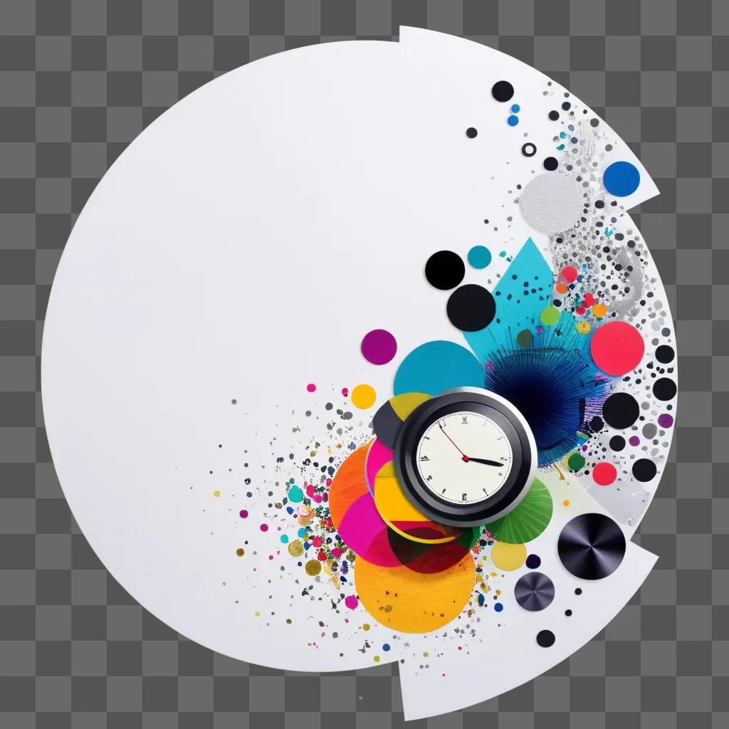 colorful clock on a white background