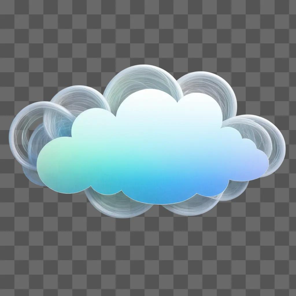 colorful cloud is drawn in a blue background