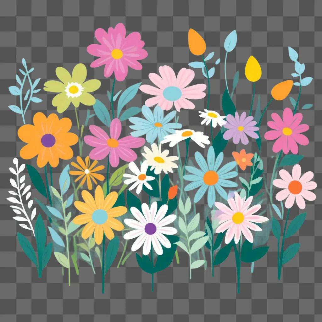 colorful collection of clipart flowers