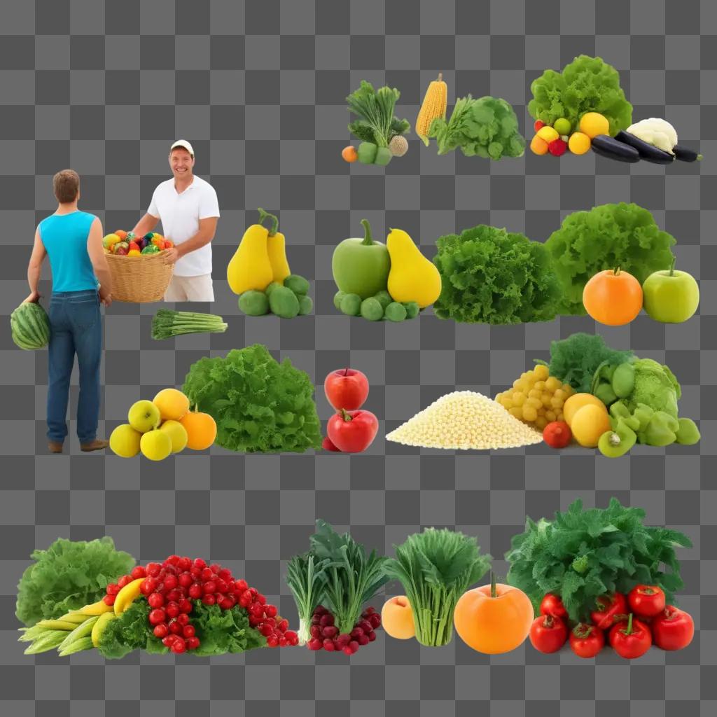 colorful collection of fresh fruits and vegetables