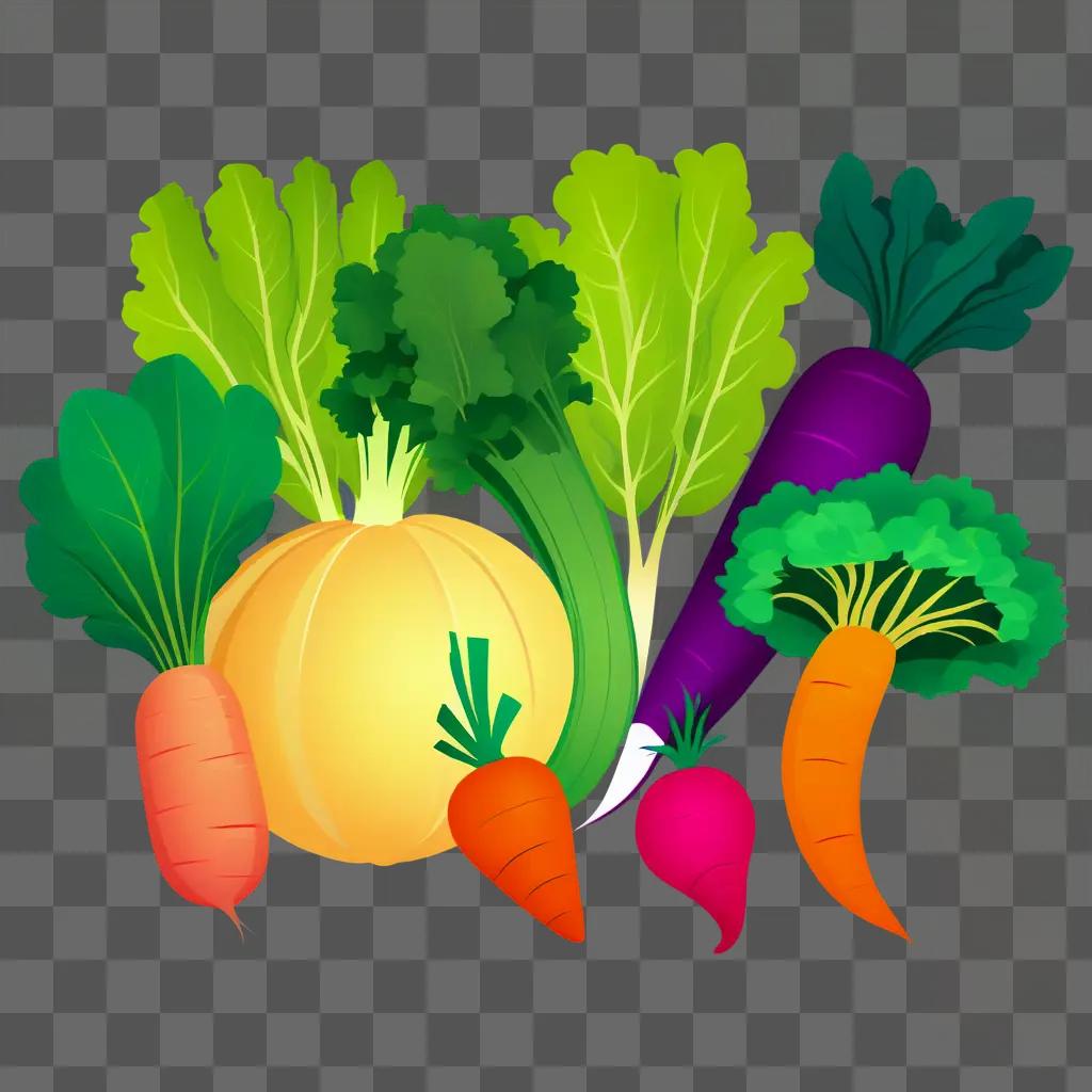 colorful collection of vegetable clipart