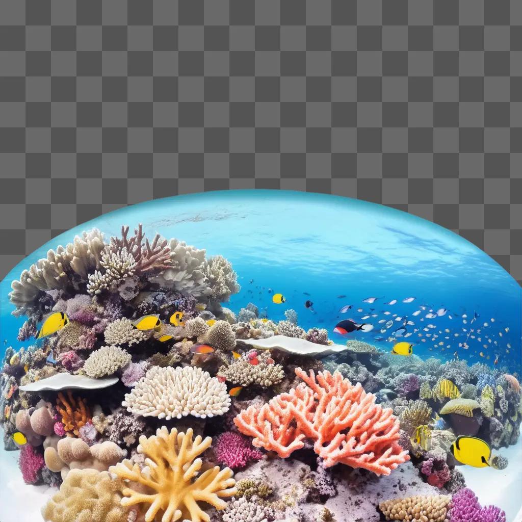 colorful coral reef with a variety of fish