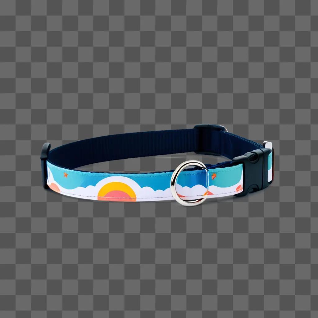 colorful dog collar with a starry sky design