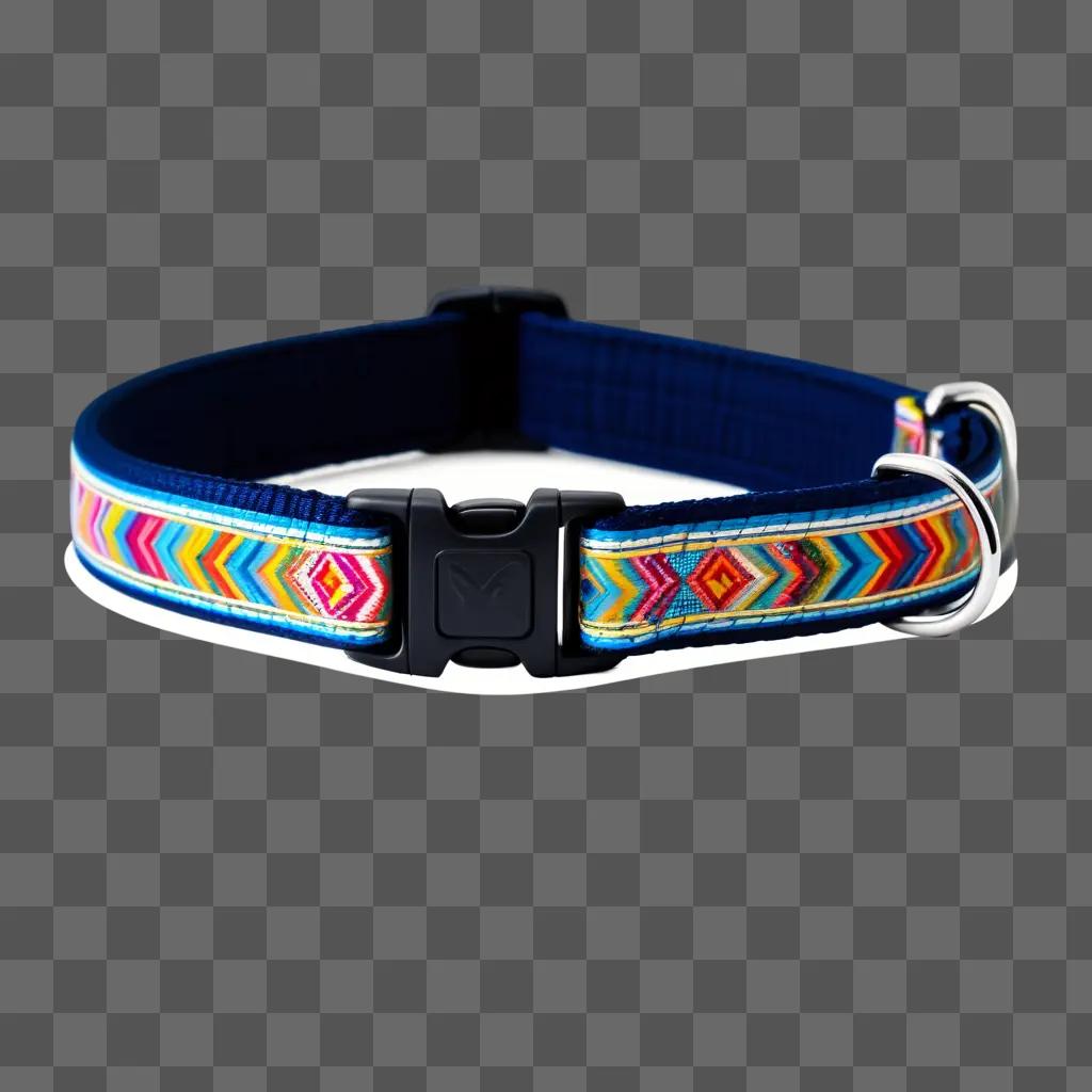 colorful dog collar with diamond patterns