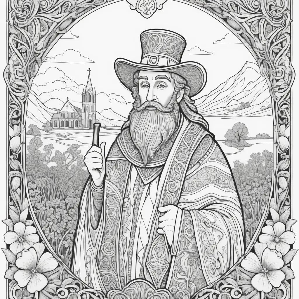 colorful drawing of St. Patrick