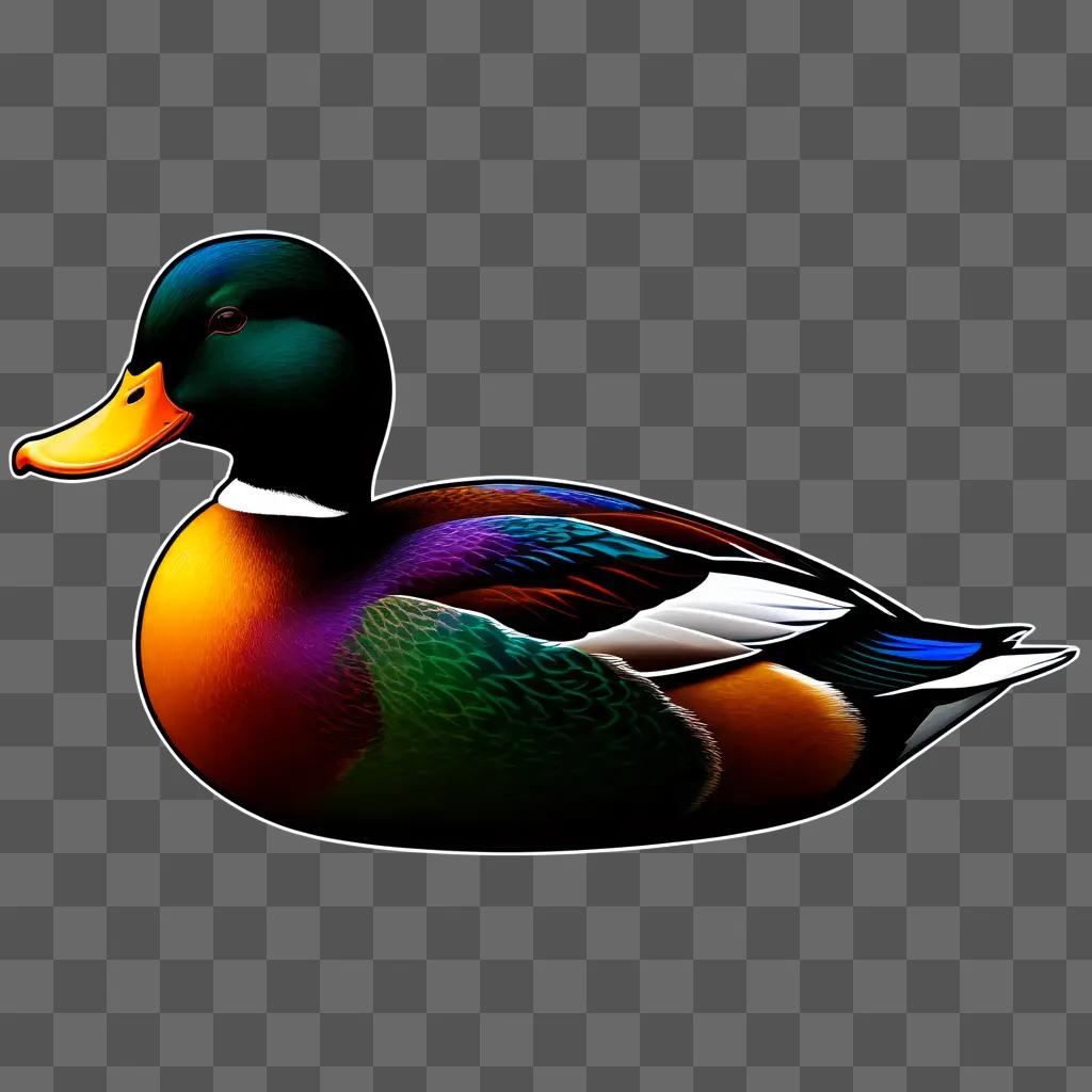 colorful duck in a light box