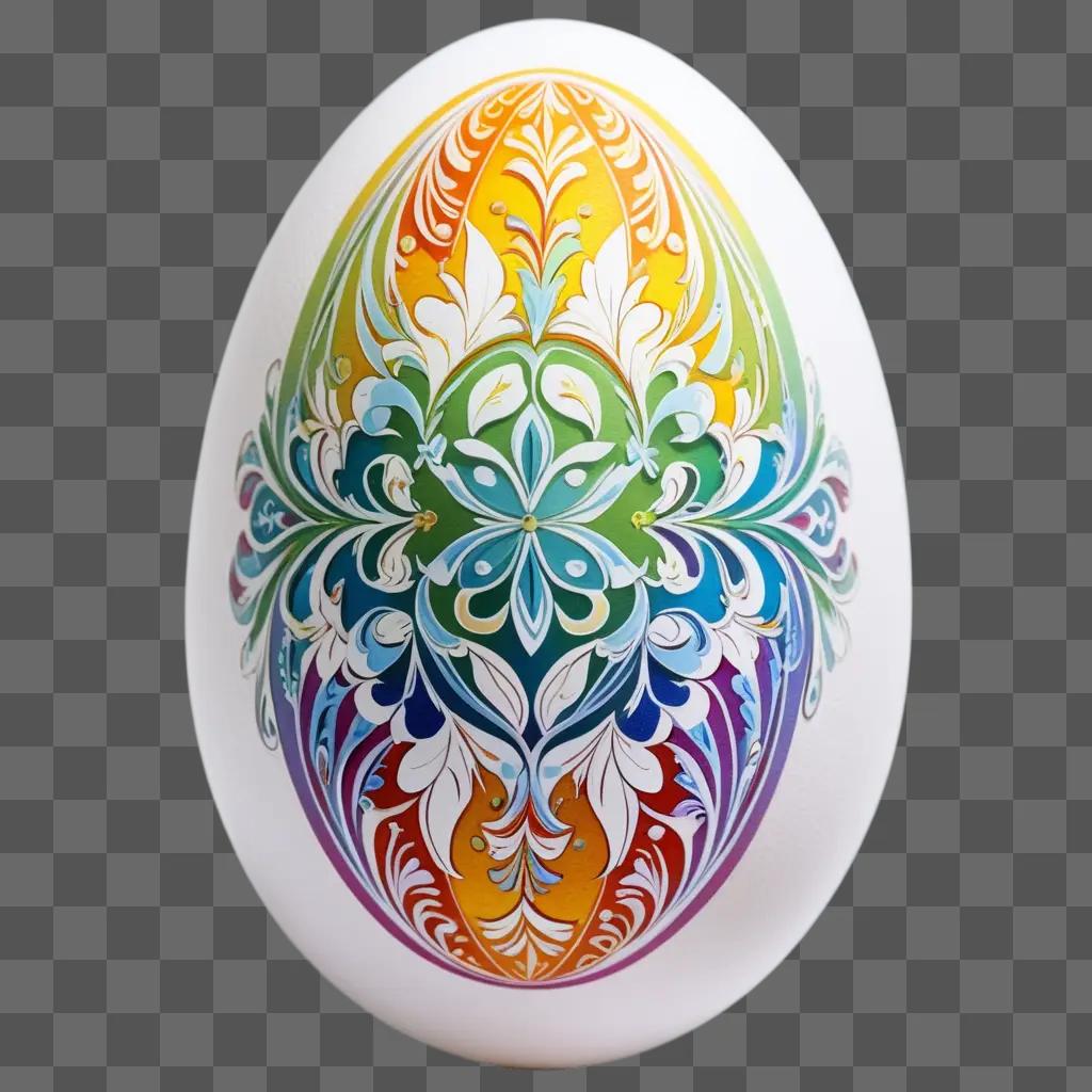 colorful egg with intricate designs and patterns