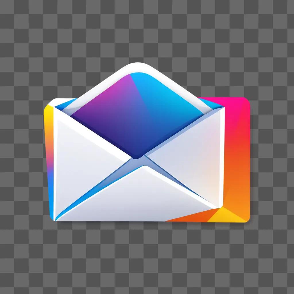 colorful email icon with a square envelope