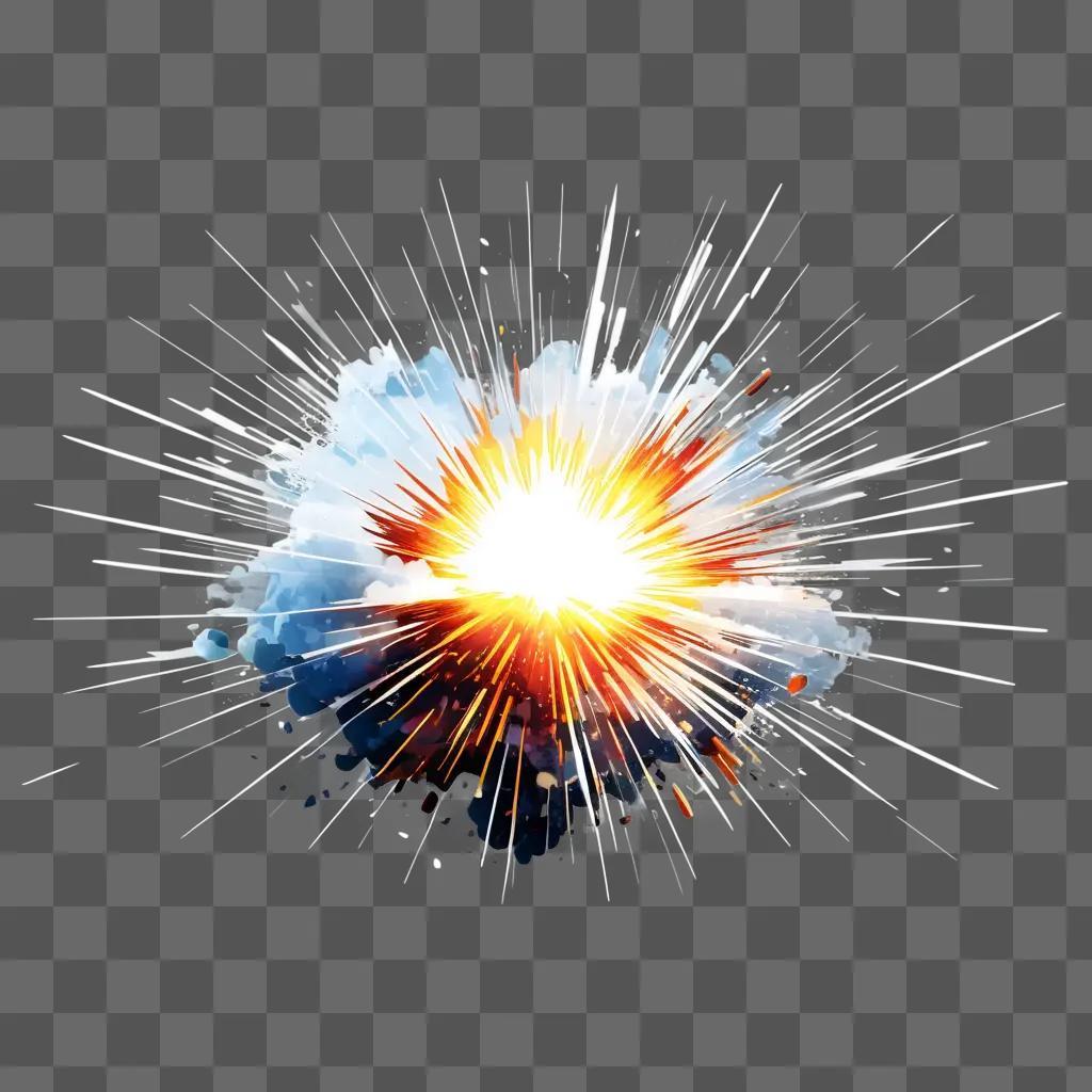 colorful explosion with a white center