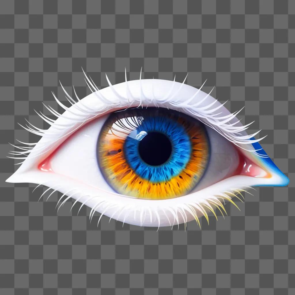 colorful eye with a red pupil and blue iris