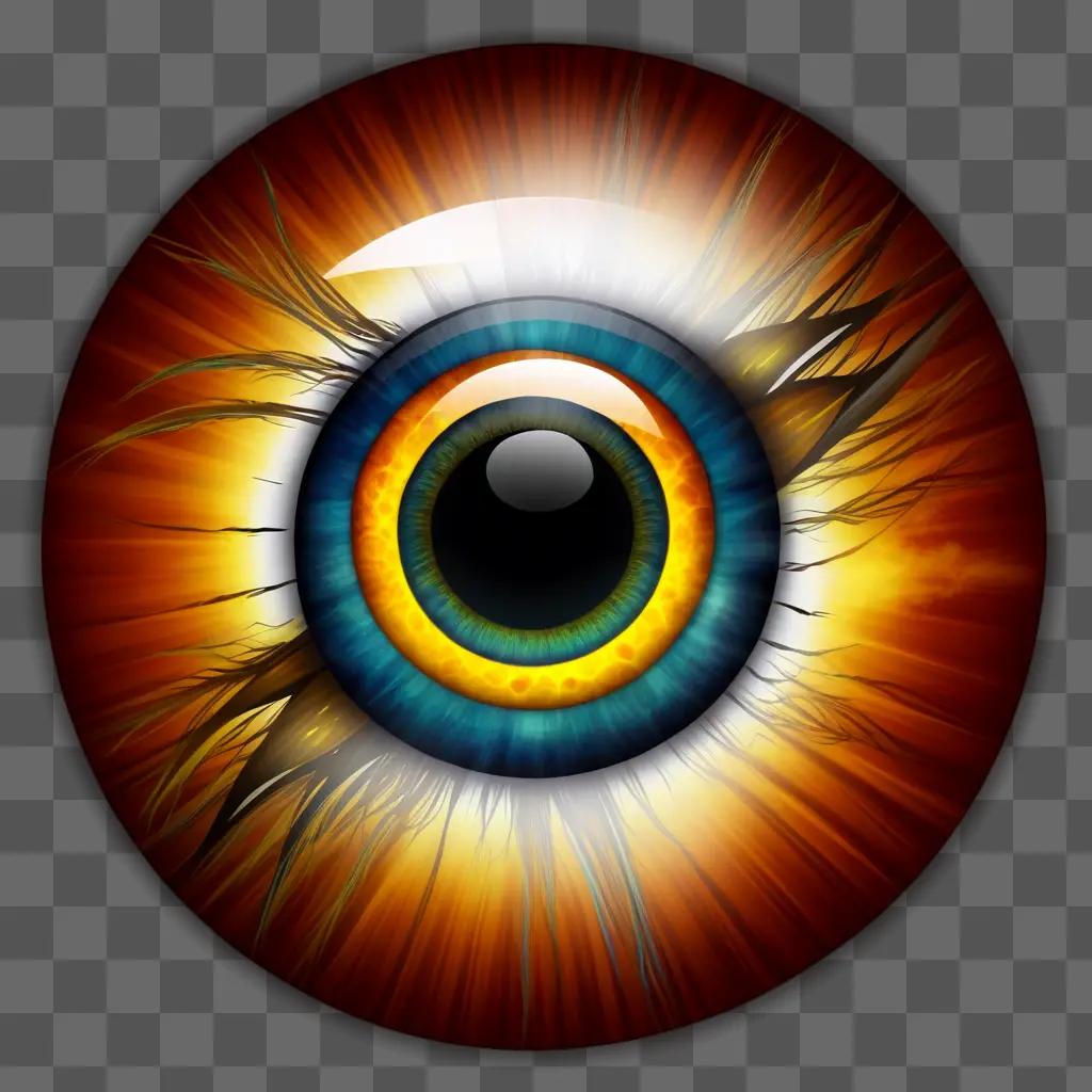 colorful eyeball is depicted in a cartoon style