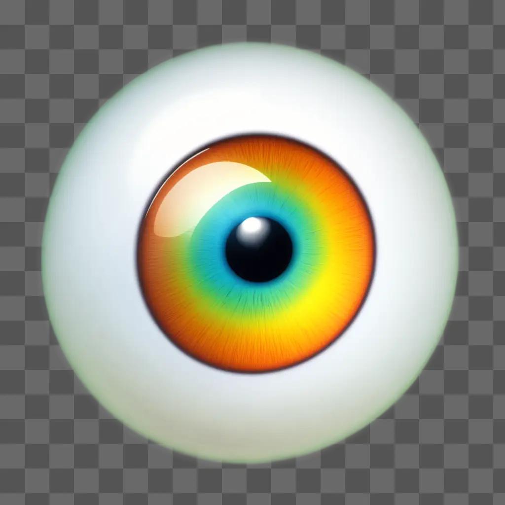 colorful eyeball sits in a white background