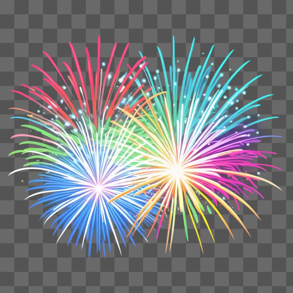 colorful fireworks display against a blue background