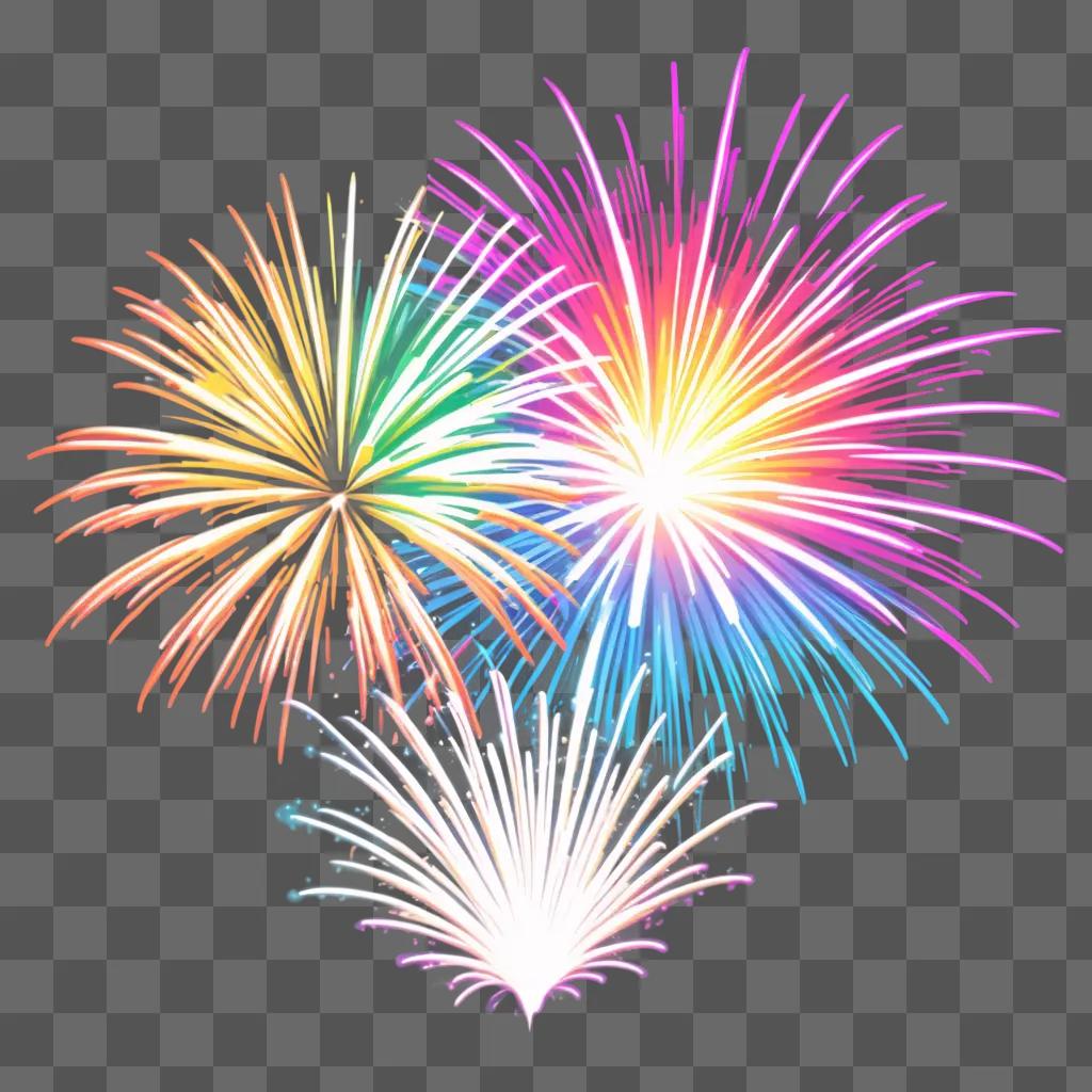 colorful fireworks display on a purple background