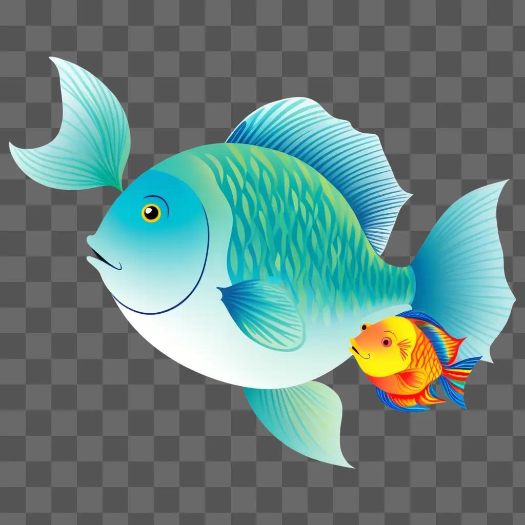 colorful fish drawing for children to color