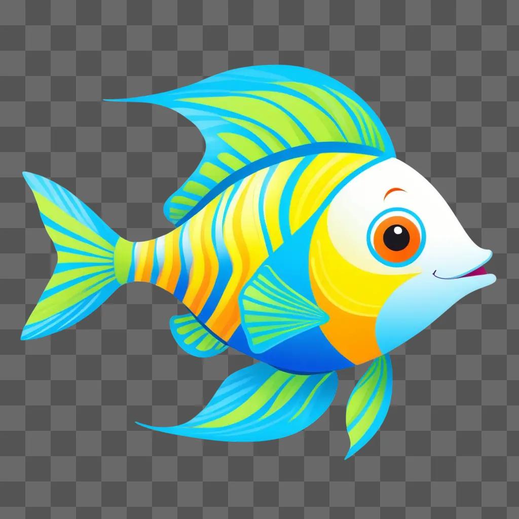 子供が色を塗るためのカラフルな魚の絵