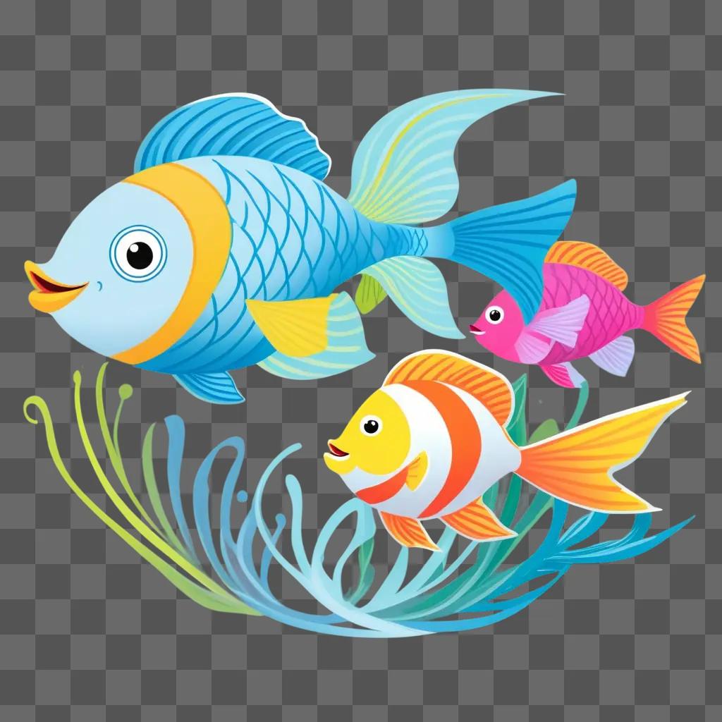 colorful fish drawing for kids to learn about ocean life