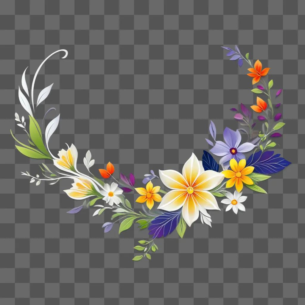 colorful floral design with various flower formats