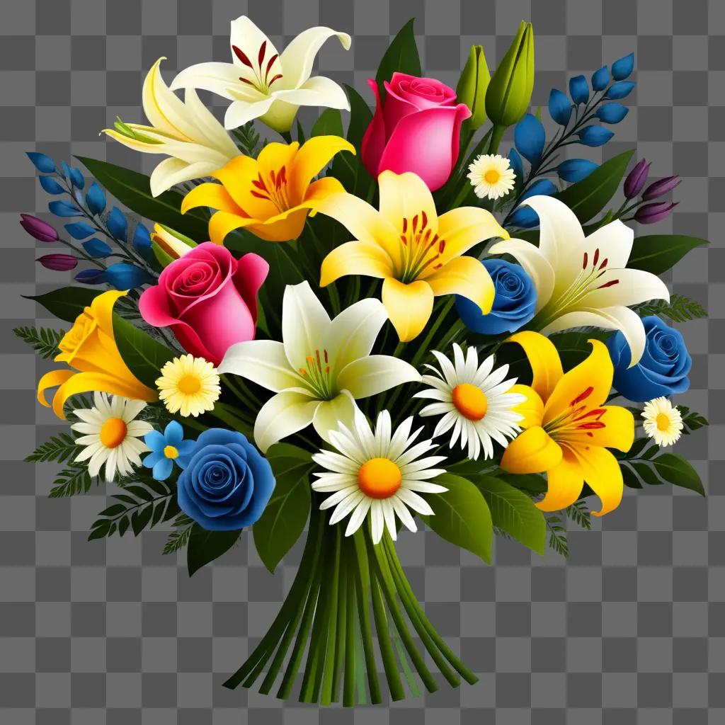 colorful flower bouquet with various colored flowers