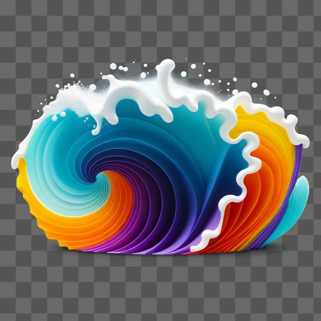 colorful foam wave against a gray background