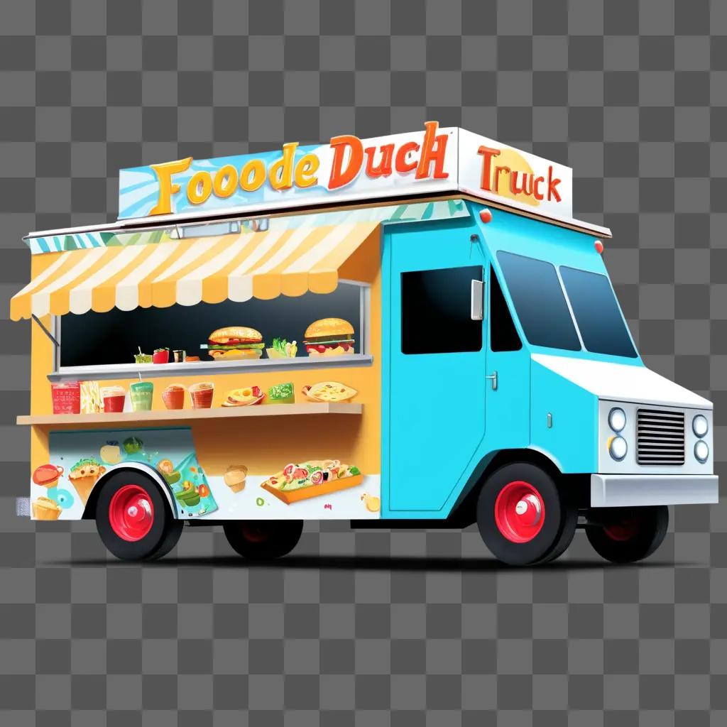 colorful food truck with various items on its menu