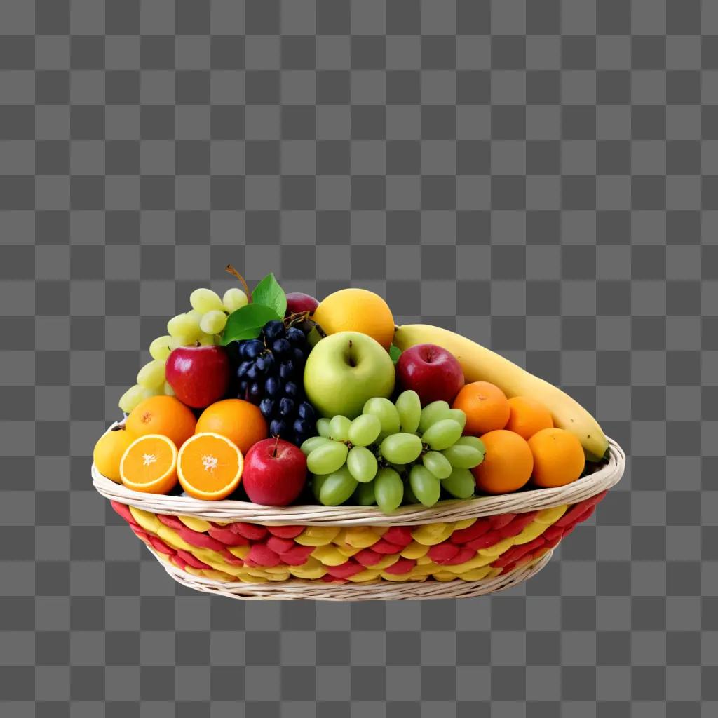 colorful fruit basket filled with a variety of fruits