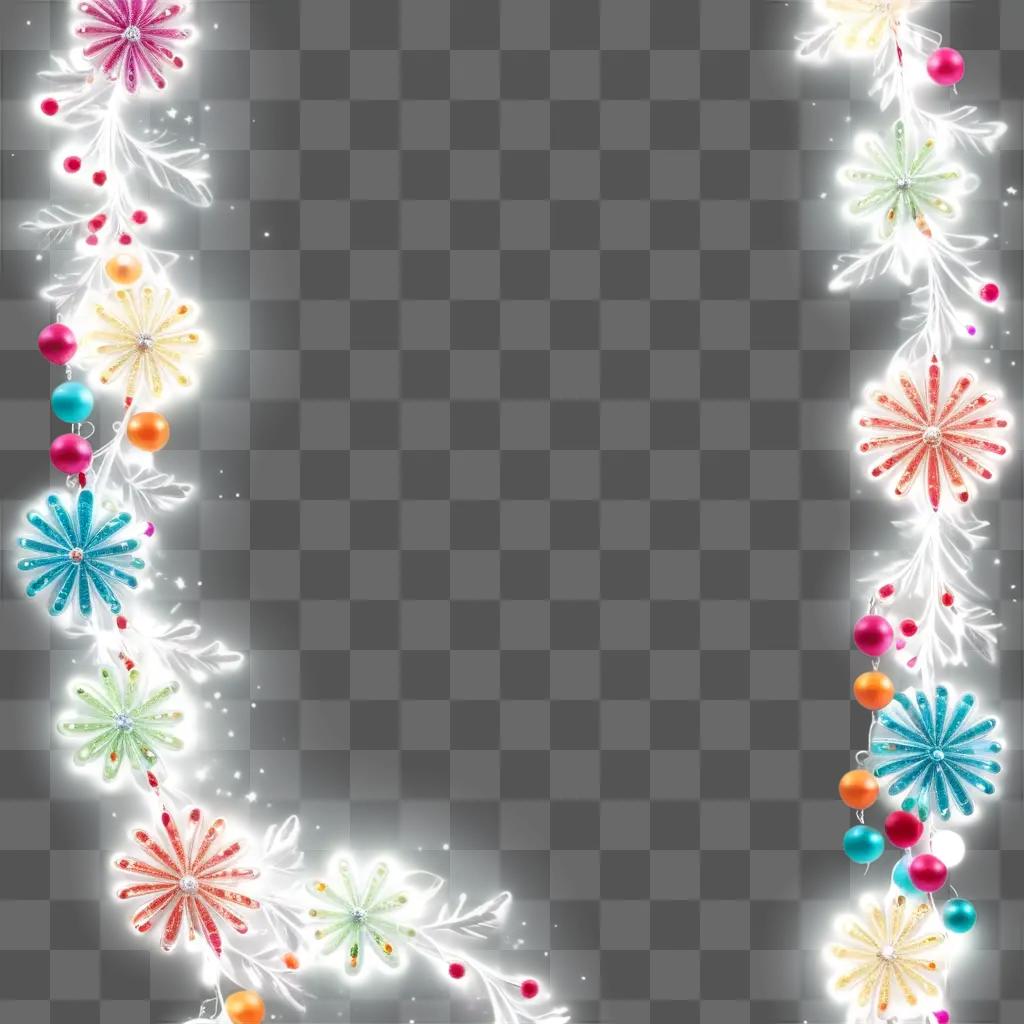 colorful garland in transparent background