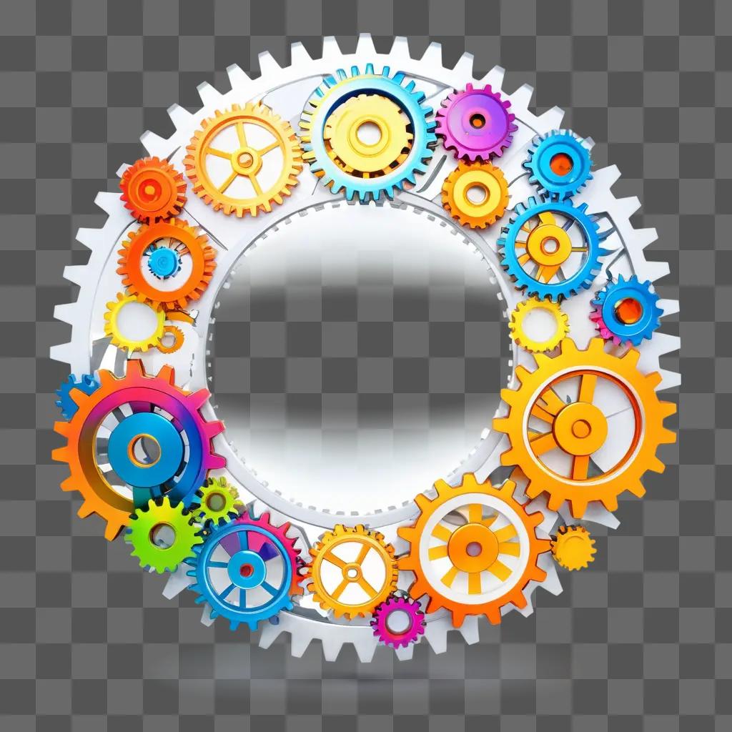 colorful gear cycle on a blurred background