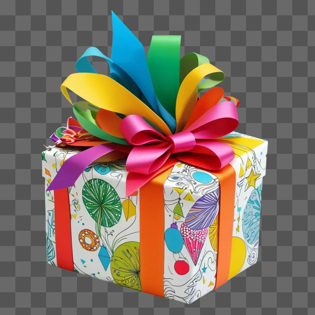 colorful gift wrapped in a bow