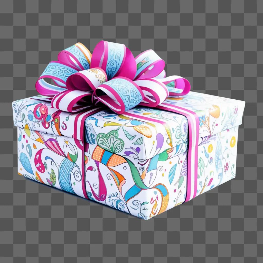 colorful gift wrapped in a colorful bow