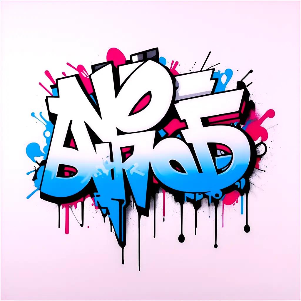 colorful graffiti art piece with the word no