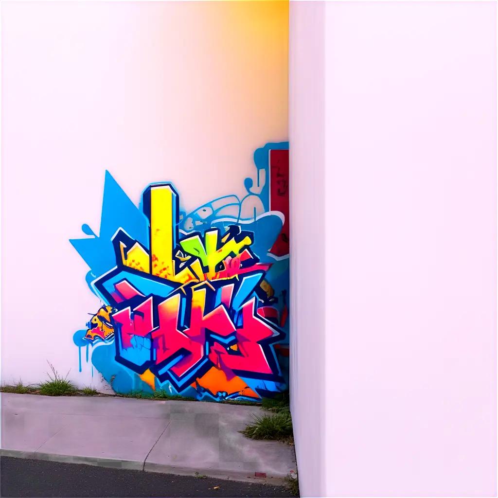 colorful graffiti on a wall with a transparent background