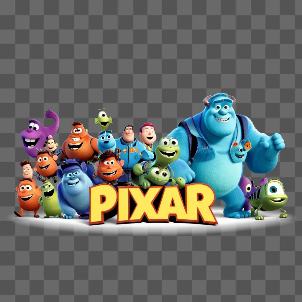 colorful group of Pixar characters