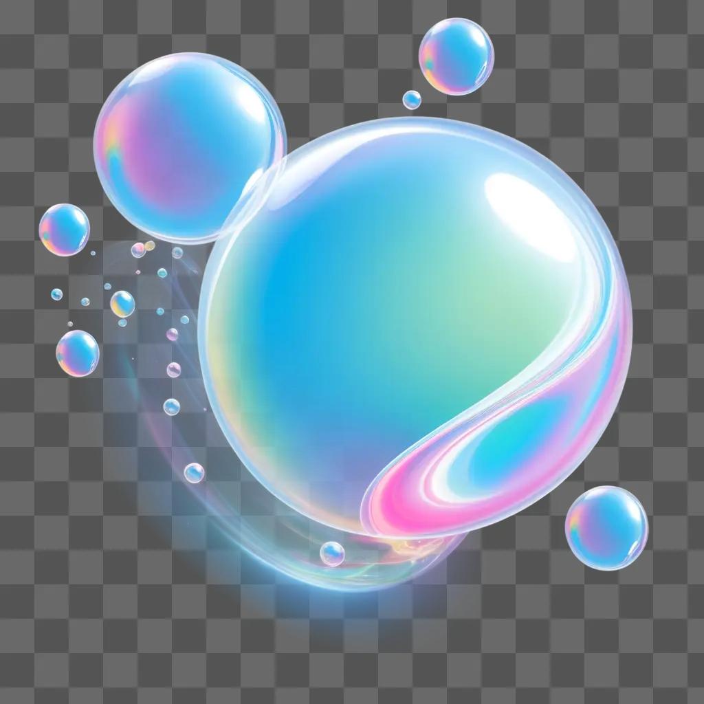 colorful gum bubble on a light blue background