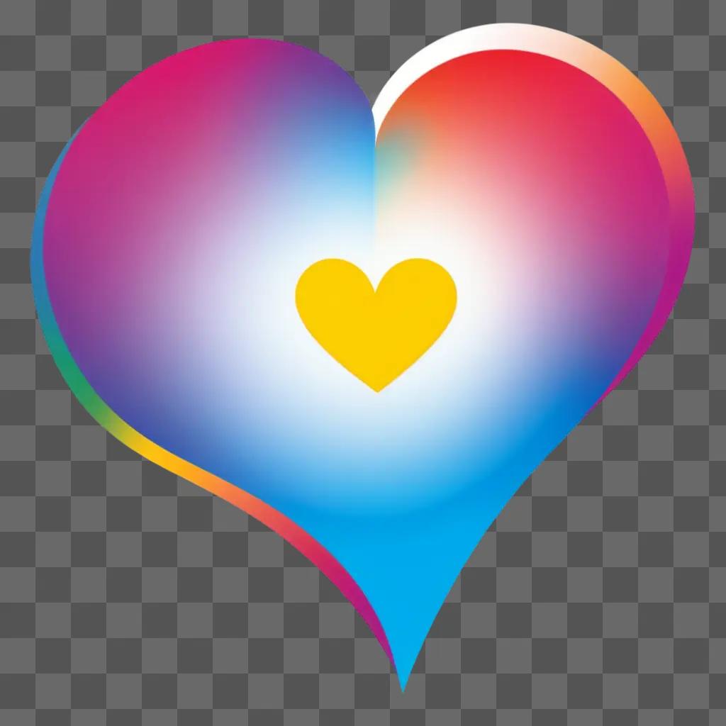 colorful heart icon with a yellow heart