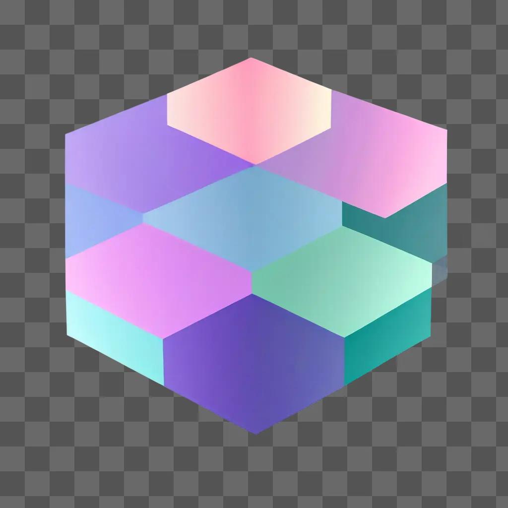 colorful hexagon with a transparent border