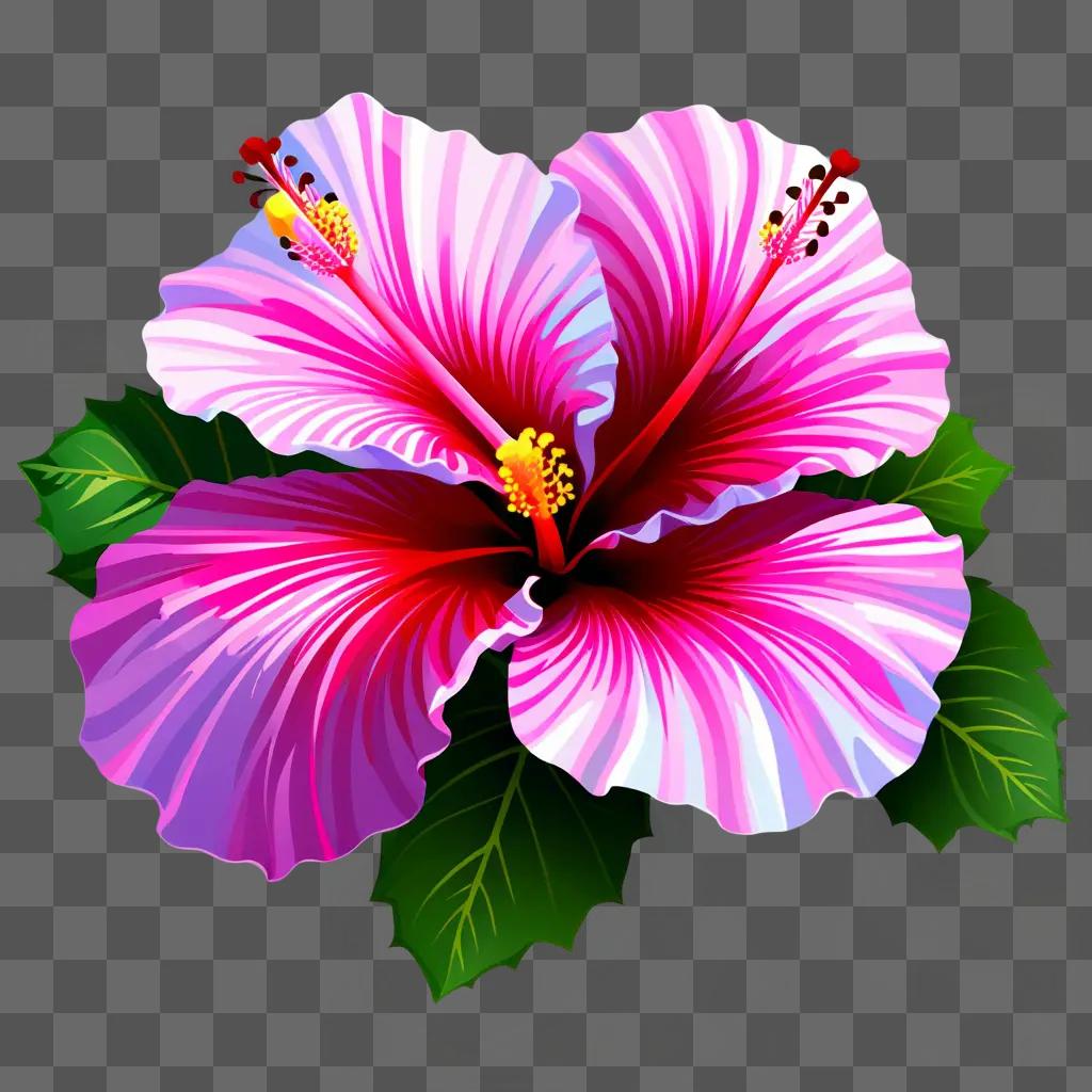 colorful hibiscus flower with purple and pink petals