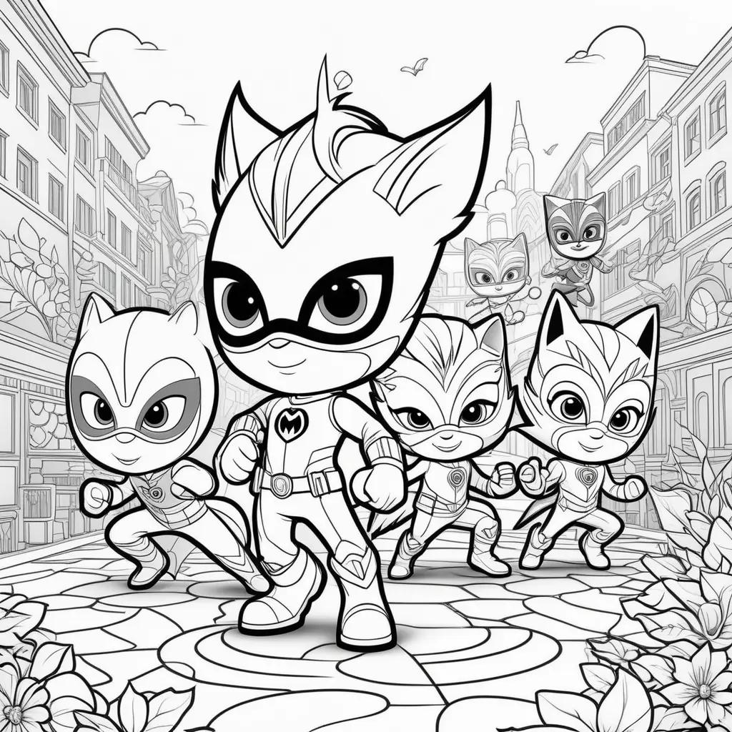 colorful illustration of PJ Masks characters