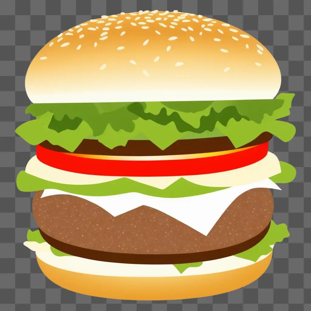 ハンバーガーのカラフルなイラスト