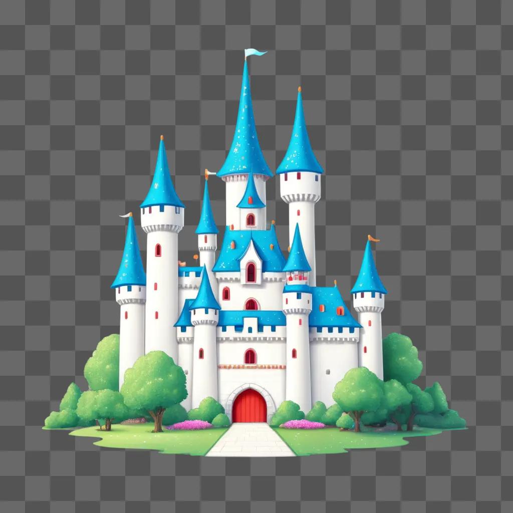 colorful kawaii drawing of a castle