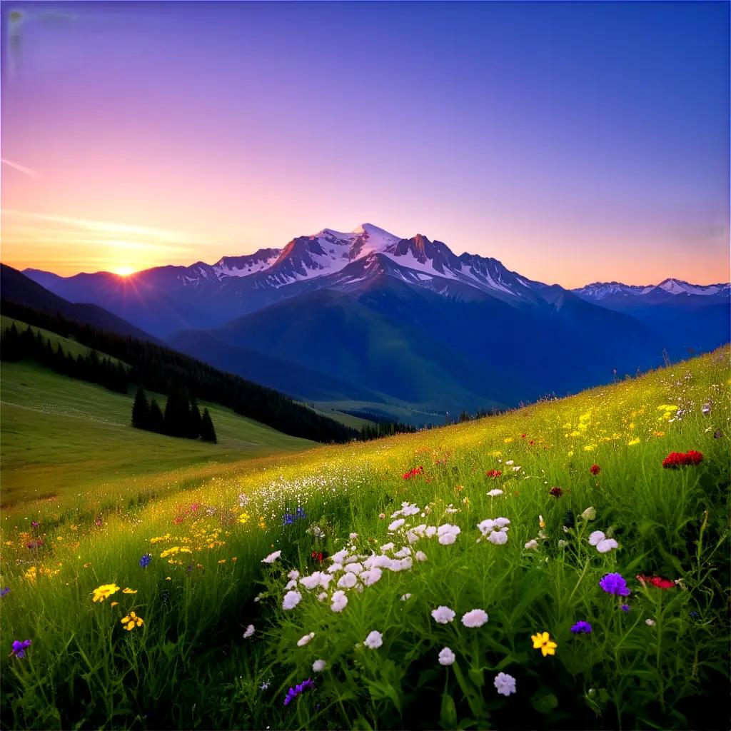 colorful landscape with a blanket of flowers