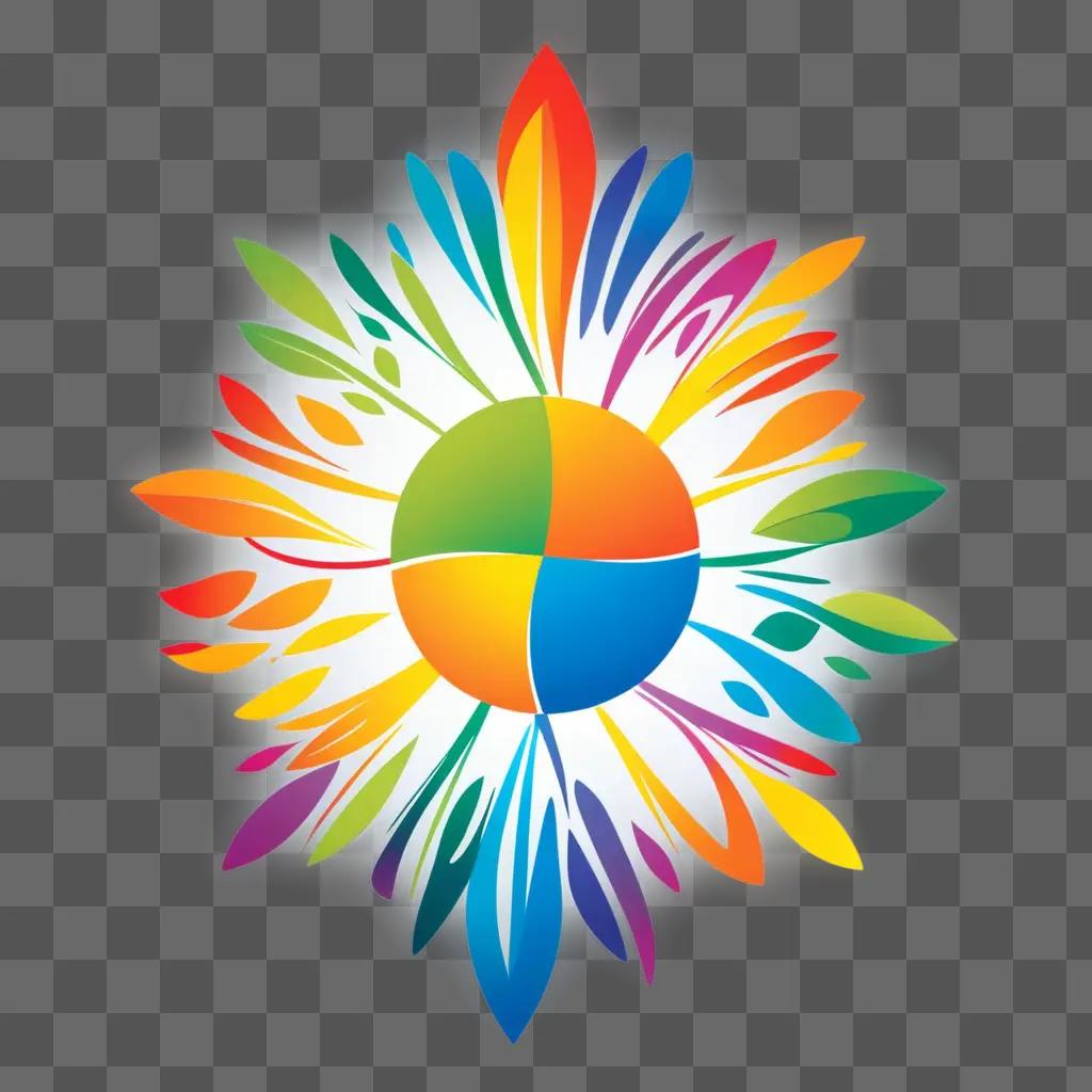 colorful logo with a sun design