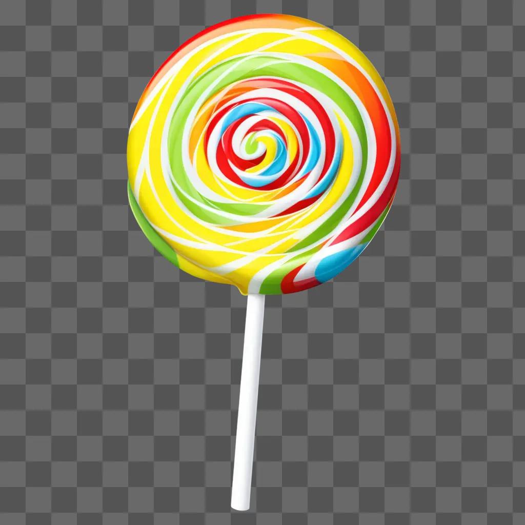 colorful lollipop with a swirl pattern