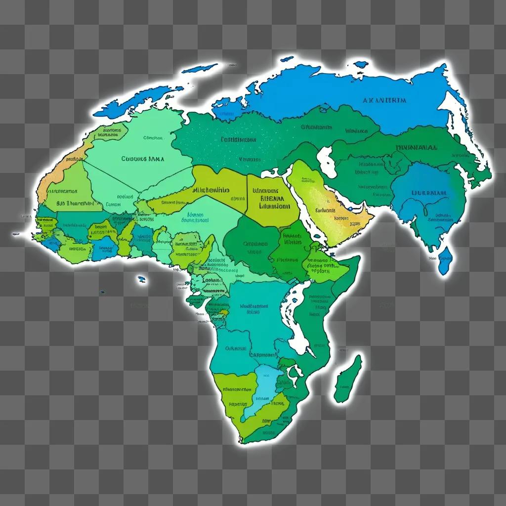 アフリカのカラフルな地図